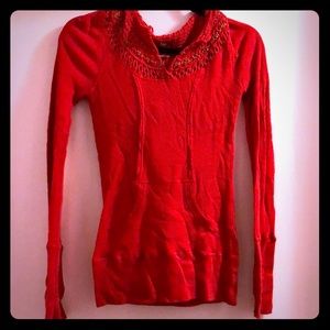 Free People Thermal Hooded Shirt